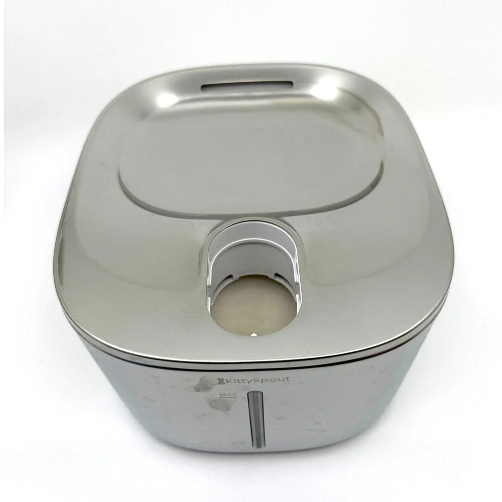 KittySpout Wireless Cat Water Fountain Stainless Steel 4L 135oz Silent EUC
